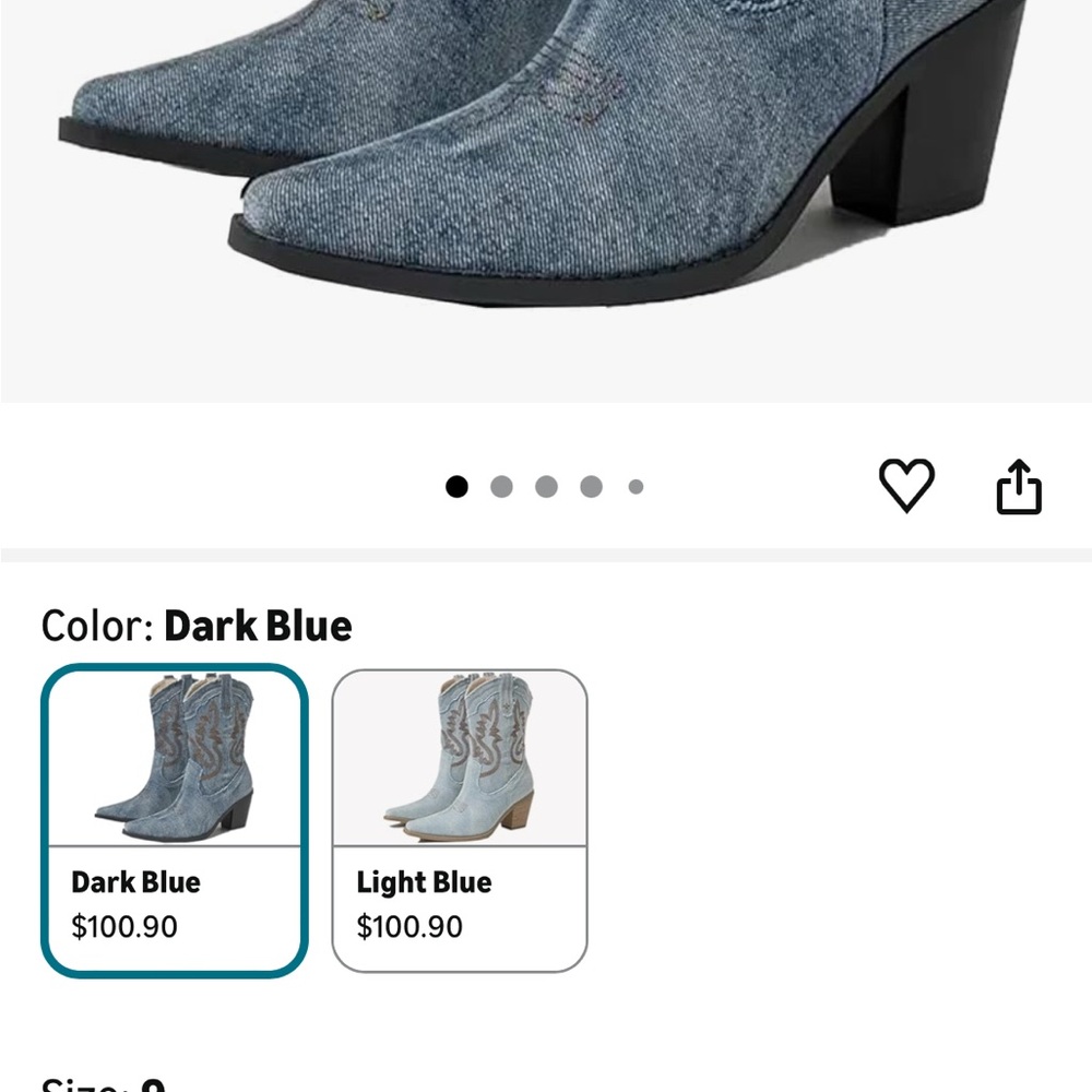 Denim Western Cowboy Boots - Picture 2 of 4